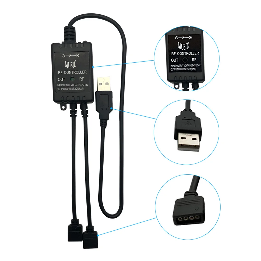 20 клавиш USB Led RGB контроллер DC 5V RF музыкальный звуковой сенсор пульт