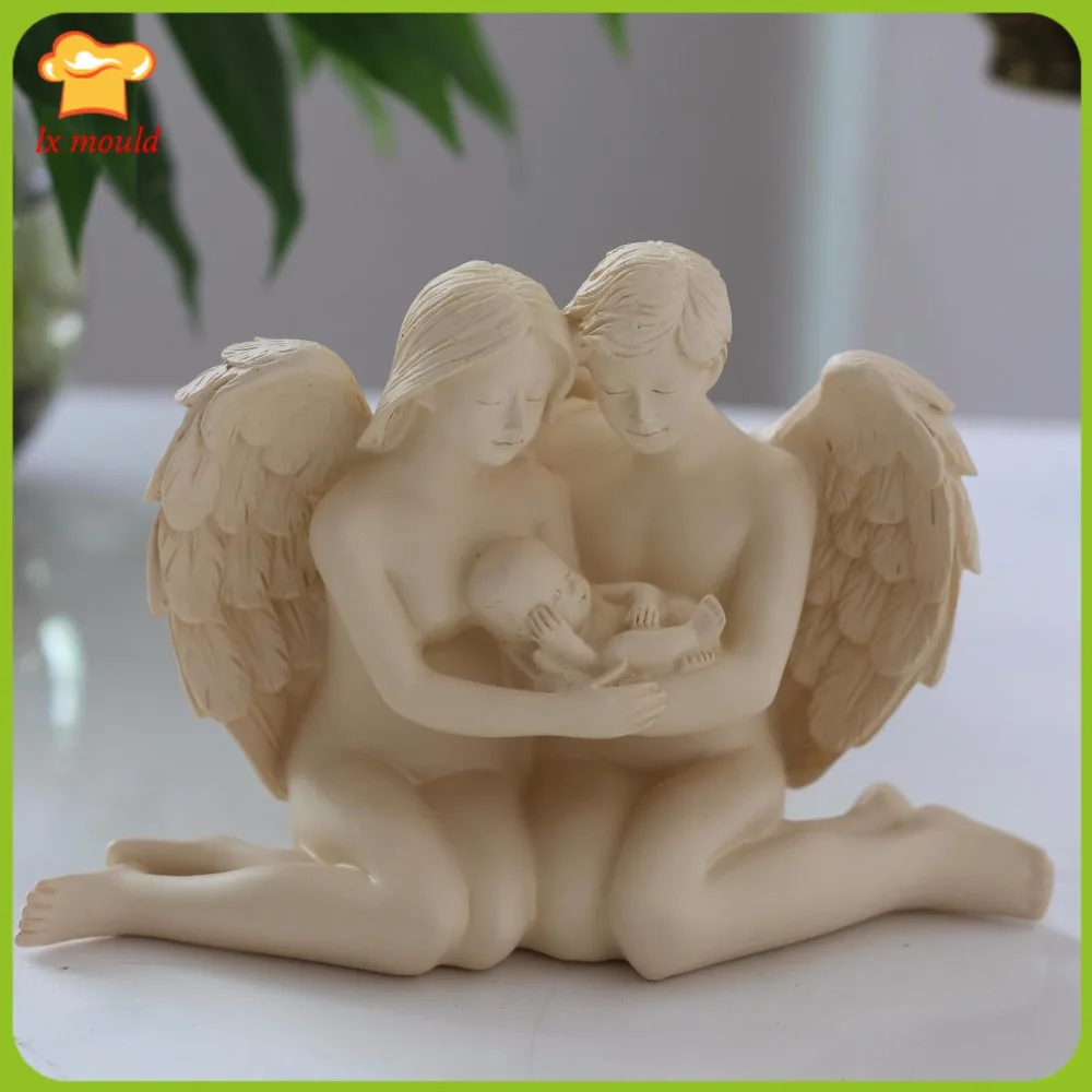 

LXYY New Angel Couple Children's Candle Moulds Men and Women Couple Children's Holiday Home Candle Decoration Silicone Molds