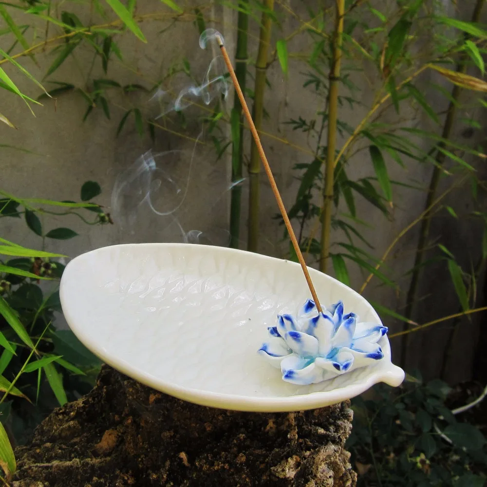 Керамическая курильница в виде цветка лотоса|censer incense burner|ceramic censerincense burner |