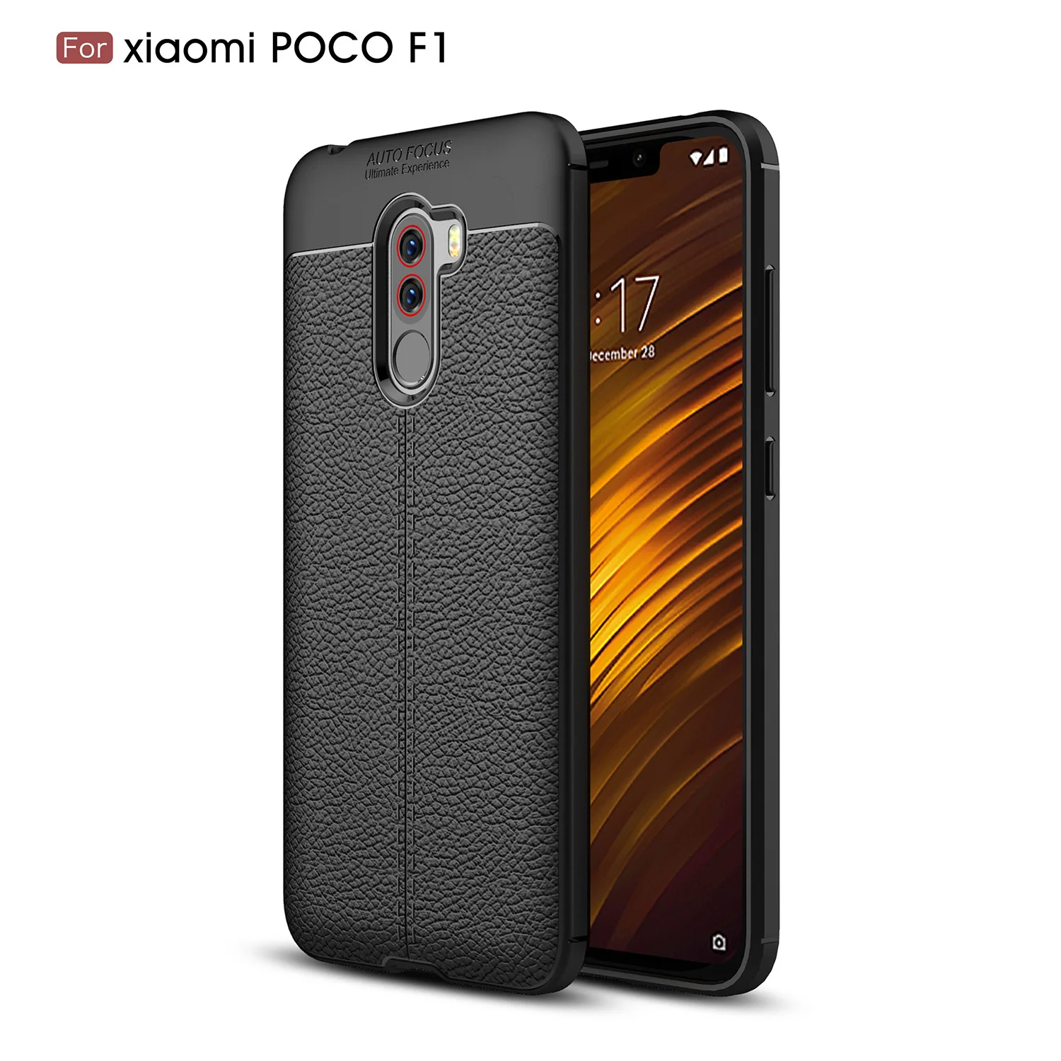 Чехол для pocophone f1, чехол для телефона Xiaomi PocophoneF1, задняя крышка из ТПУ, силиконовый чехол для Xiaomi pocophone f1, стильный чехол - Цвет: Черный