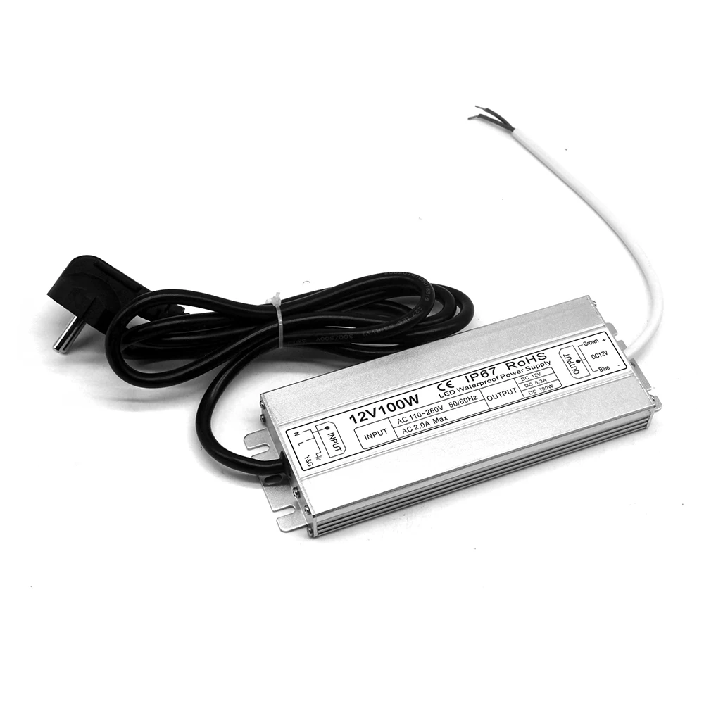 Водонепроницаемый IP67 Импульсный источник питания DC12V 60 Вт 100 120 150 трансформаторы