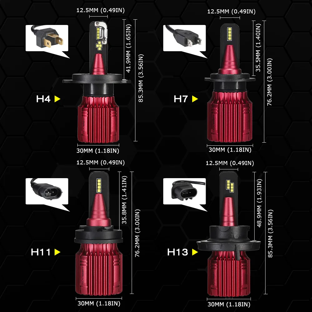 NOVSIGHT 2 шт. фар автомобиля H4 светодиодный H7 H8 H9 H11 H13 9003 9005 9006 9007 9008 40 Вт 12000lm 6500K светодиодный водостойкий налобный фонарь HB5 автомобиля