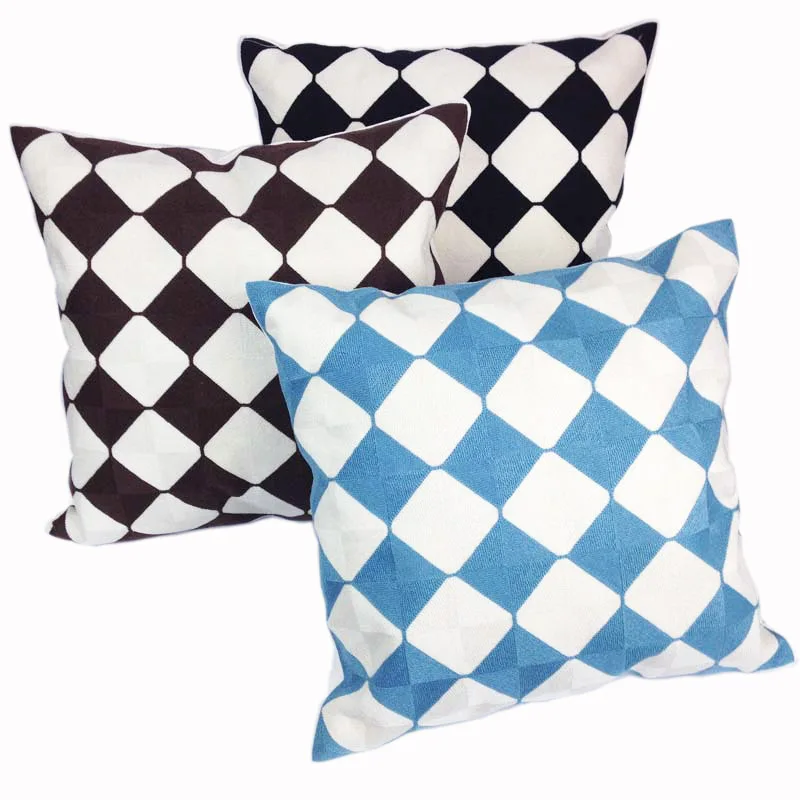 Декоративный Хлопковый чехол для подушки наволочка с вышивкой Квадратные