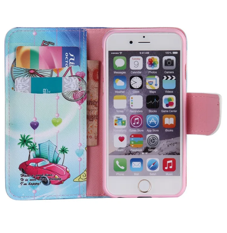 I6/чехол для iPhone 6 S плюс телефон Etui чехол для Apple iPhone 6 S чехол Роскошный кошки черепа кожаный чехол-бумажник с откидной крышкой для iPhone 6 с двумя сим-картами Корпус Capinha