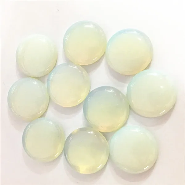 Opal Газель 12 шт. кабошоны из натурального камня Круглые бусины 25 мм тигровый глаз Малахит Агаты опал модные бусины для изготовления ювелирных изделий - Цвет: Opal