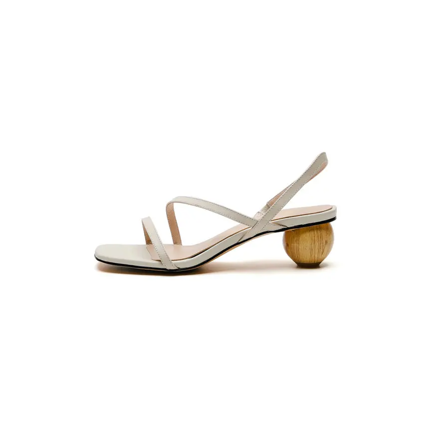 Бежевый QUTAA/ г., женские босоножки модные элегантные женские туфли-лодочки для отдыха из коровьей кожи на необычном высоком каблуке с открытой пяткой и квадратным открытым носком Size34-40 - Цвет: Бежевый