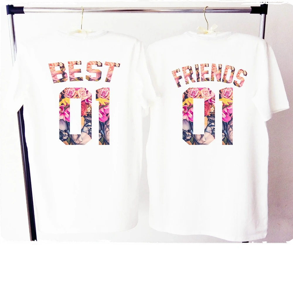 НОВАЯ тонкая женская футболка с надписью Best Friend коротким рукавом цветочным