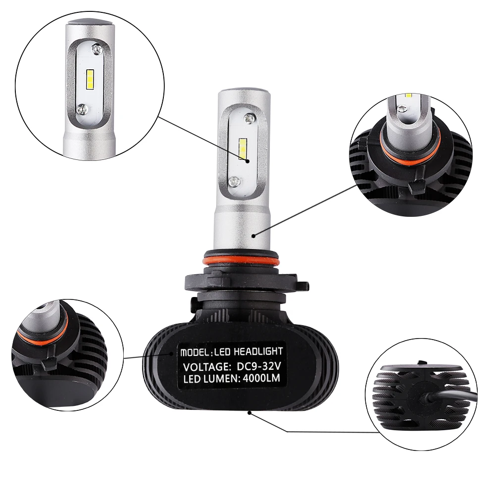 Авто HB3 9005 светодиодные лампы фар H1 H7 H11 H4 Hi Lo Beam 6000K 50W 8000LM LED конверсионный комплект