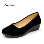 Cresfimix Chaussures Plates Femmes женские модные черные тканевые обувь на плоской подошке Женская повседневные весенне-Летние слипоны на плоской подошве Sapatos B5054