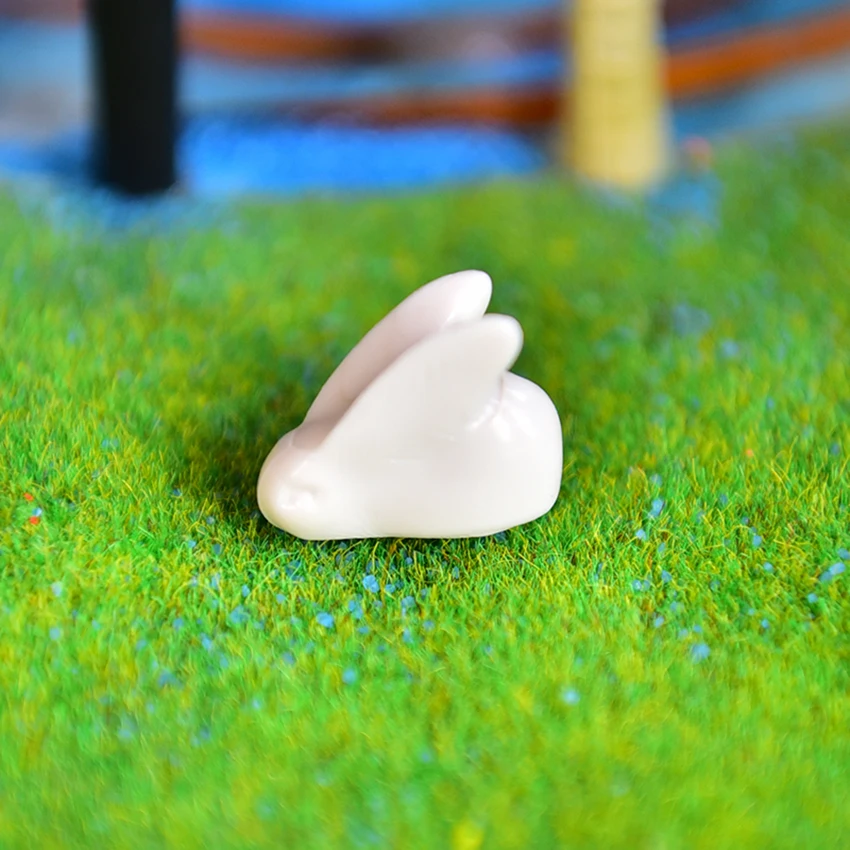 6PCS Cartoon Lovely Miniature Bunny Rabbit Animal plastic Small Ornament DIY Model Garden Figurine Craft Home Decoration | Дом и сад