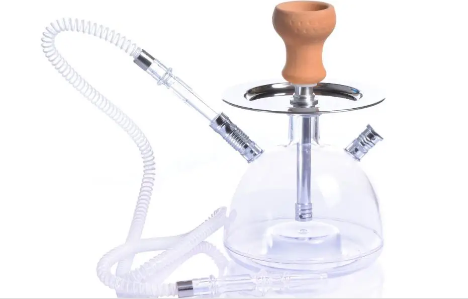 single hose Акриловый кальян набор светодиодный свет кальян с Shesha керамическая чаша пластиковый шланг металлические щипцы для углей вода трубка Кальян Аксессуары - Цвет: single hose