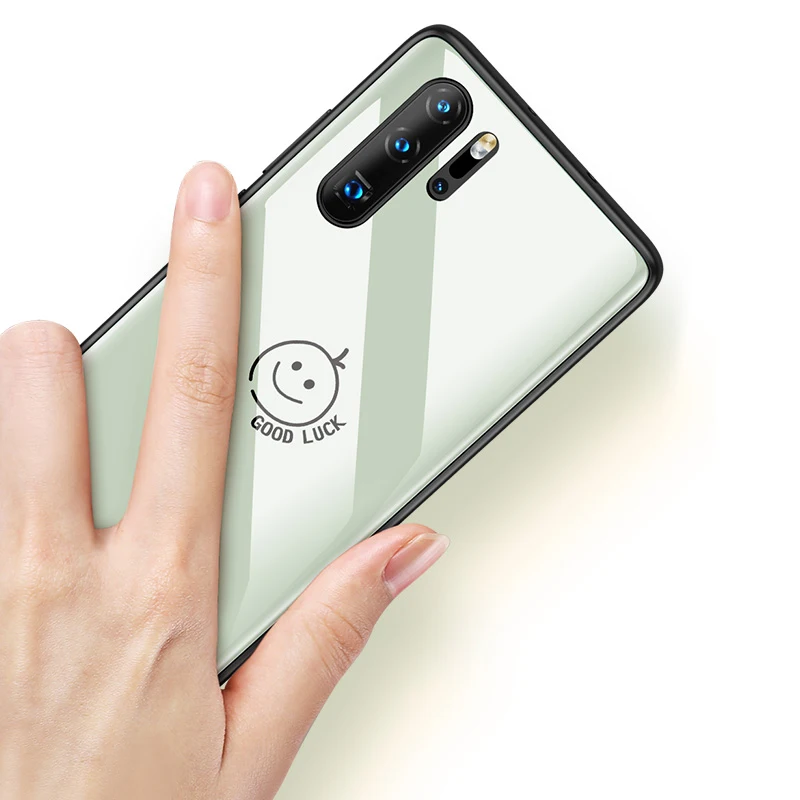 

Vpower Curved Glass Case For Huawei P30 Pro Case Luxury Tempered Glass Cover Silicone Hard Armor Back Cover For Huawei P30 Shell