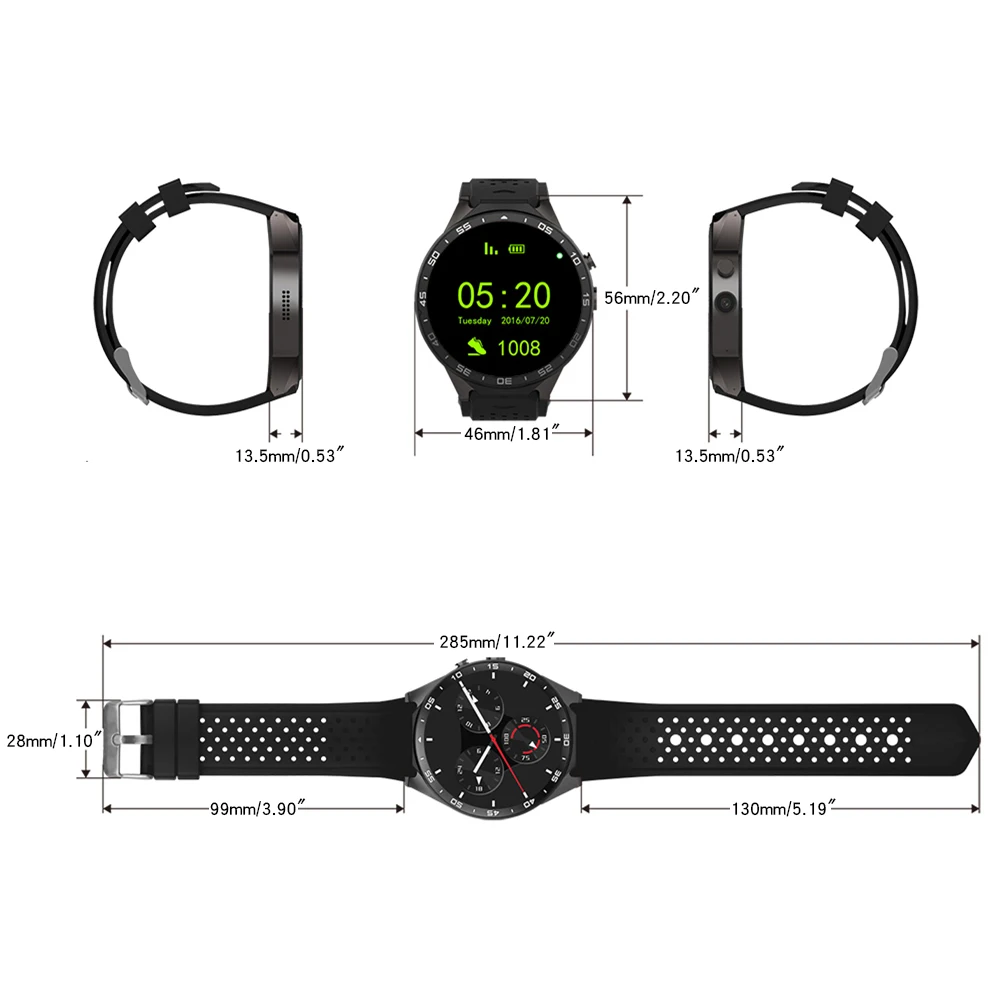 KW88 3G GPS трекер высокое качество умные часы 400 мАч Bluetooth четырехъядерный камера