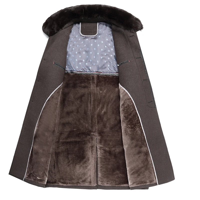 Новинка 2018 брендовые Мужские осенне зимние толстые длинные шерстяные пальто