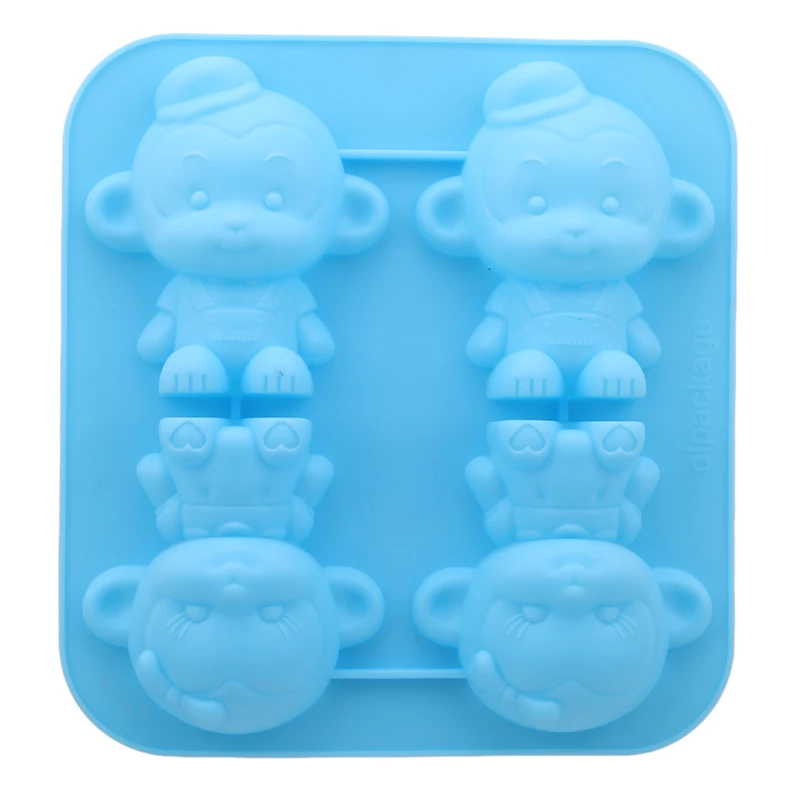 3D мультфильм обезьяна форма Силиконовые формы торта Мыло печенье Форма для
