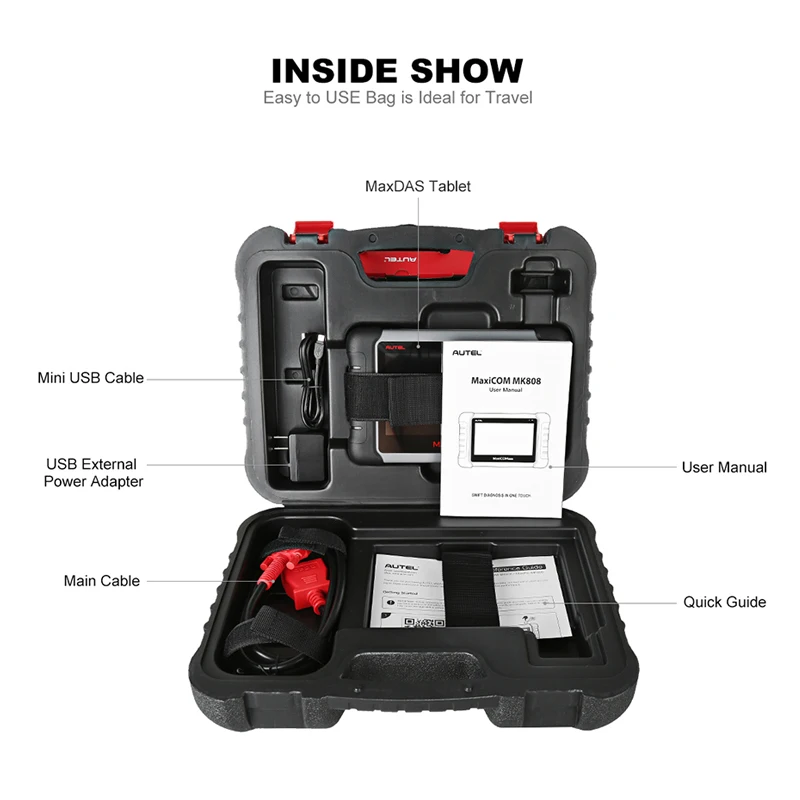 Autel оригинальный MaxiCOM MK808 инструмент диагностики 7 дюймовый ЖК дисплей Сенсорный