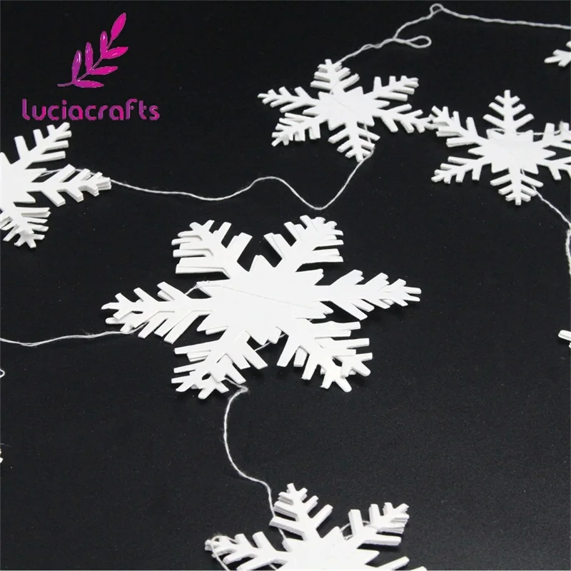 Lucia Crafts 12 шт./лот 3 м Белые снежинки Рождественская елка украшения на окно