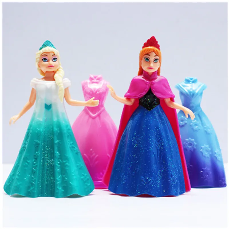Фигурки героев мультфильма Disney Холодное сердце 2 шт./лот принцесса Анна Эльза