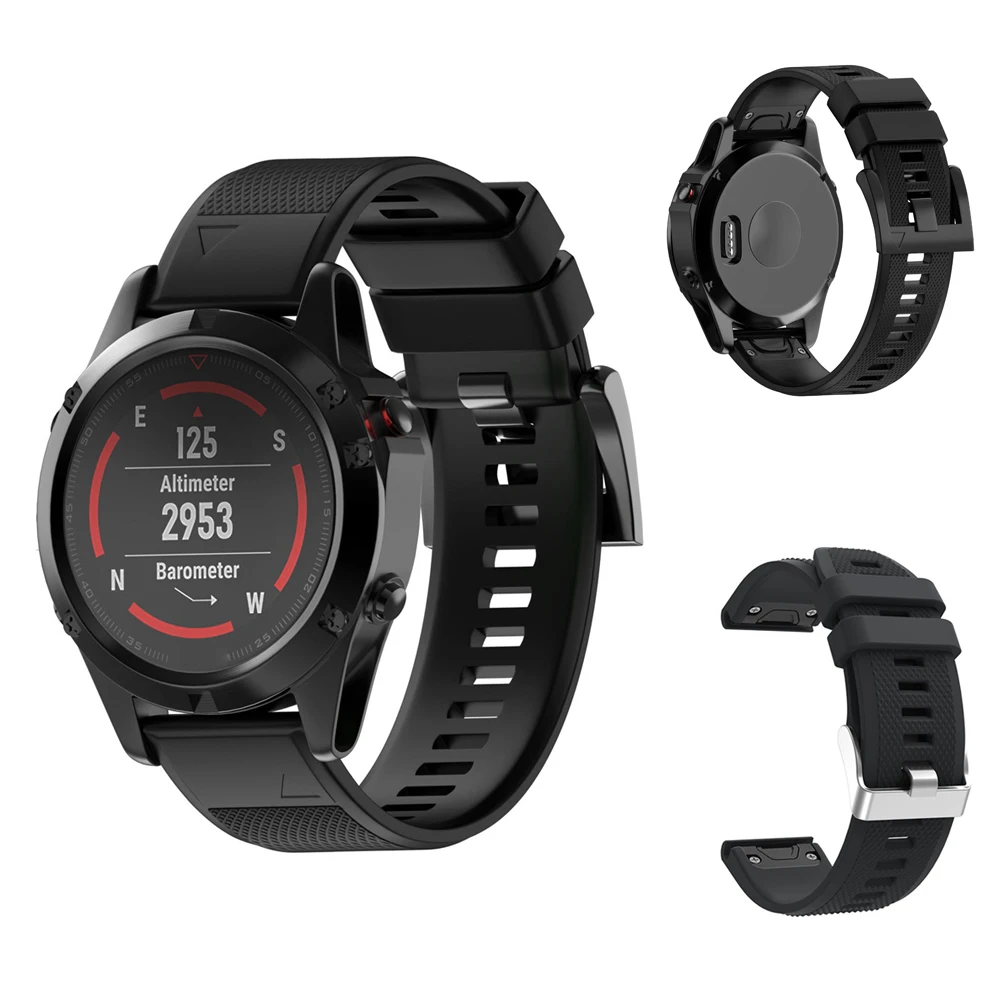Ремешок силиконовый для наручных часов Garmin Fenix5 Fenix 5 Forerunner 935 | Электроника