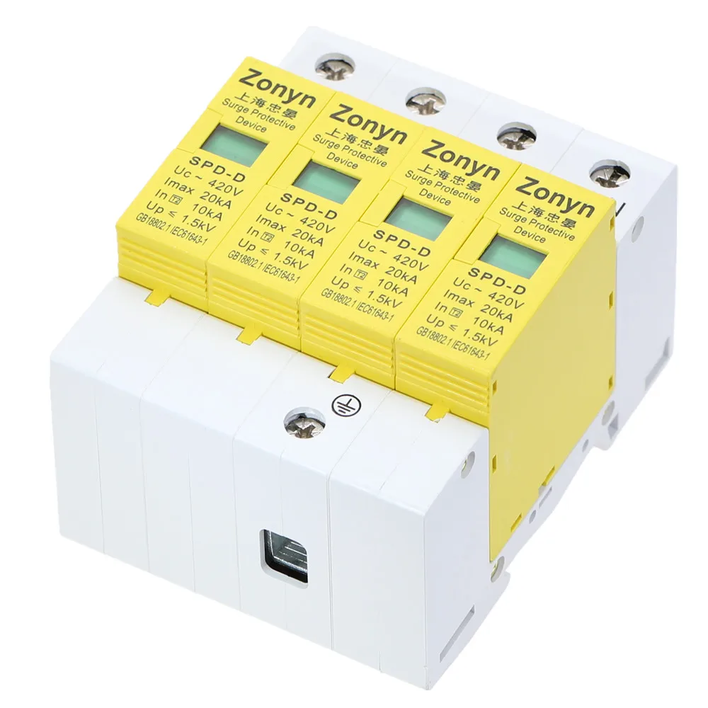 Высокое качество SPD 420V 10KA~ 20KA дом Защита от перенапряжения защитное низкое напряжение предохранительное устройство 1P(1P+ N