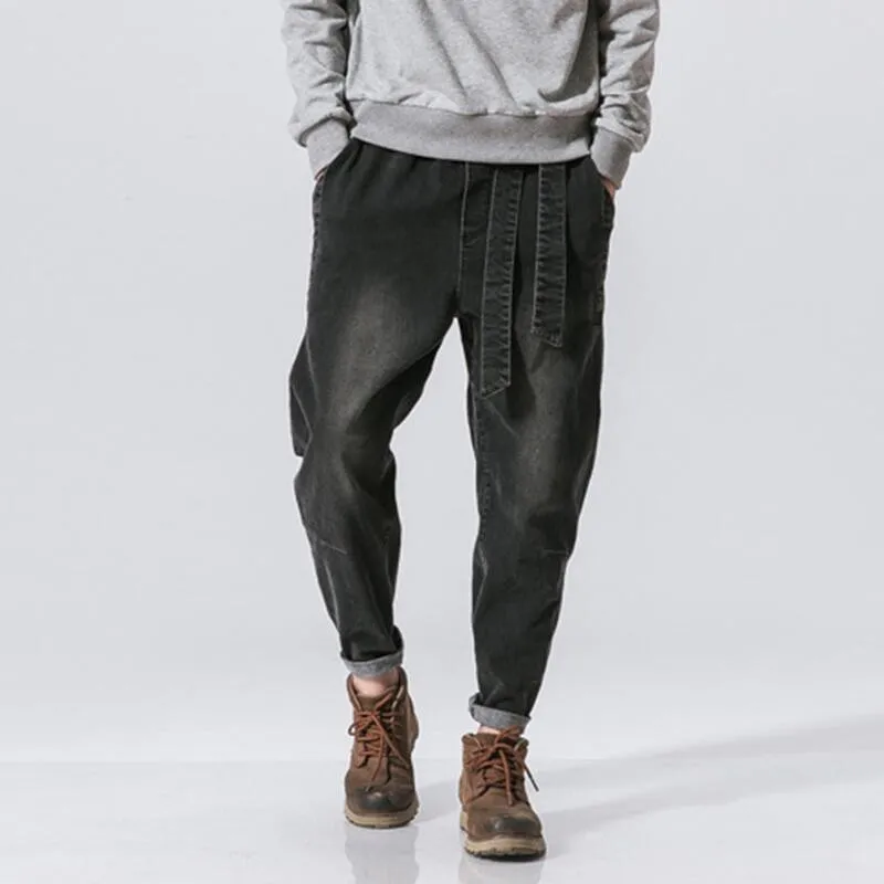 

Мужские джинсы большого размера в стиле ретро свободные джинсовые брюки