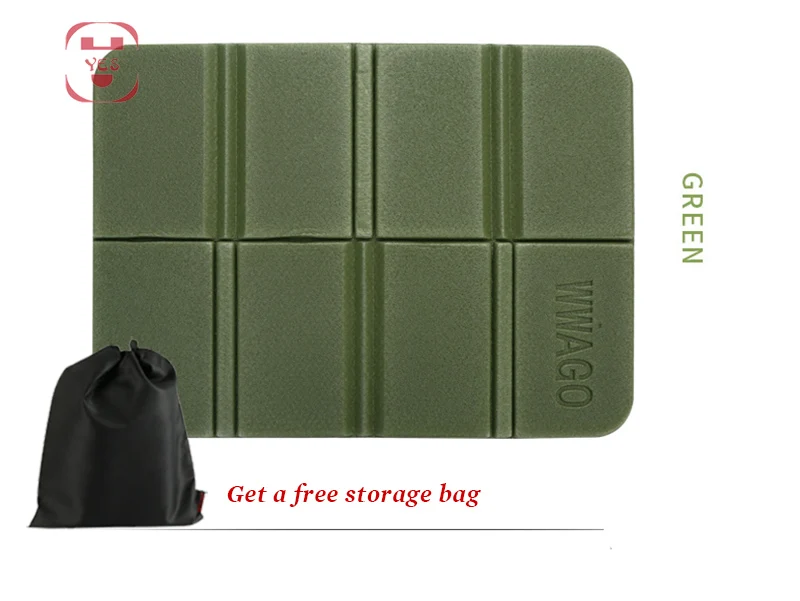 GREEN Портативный складное кресло на улицу Ультралегкая для кемпинга коврик EVA водостойкий поролон сиденье коврик влагостойкий Пикник Подушка для пляжного стула - Цвет: GREEN