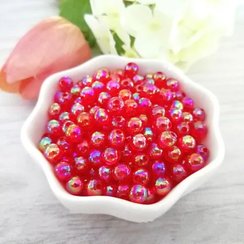 AB red 50pcs 8 мм AB Цвет Круглый акриловый свободный разделитель бисер бусины для изготовления ювелирных изделий Австрийские хрустальные бусины DIY браслет серьги аксессуары 50 шт - Цвет: AB red 50pcs