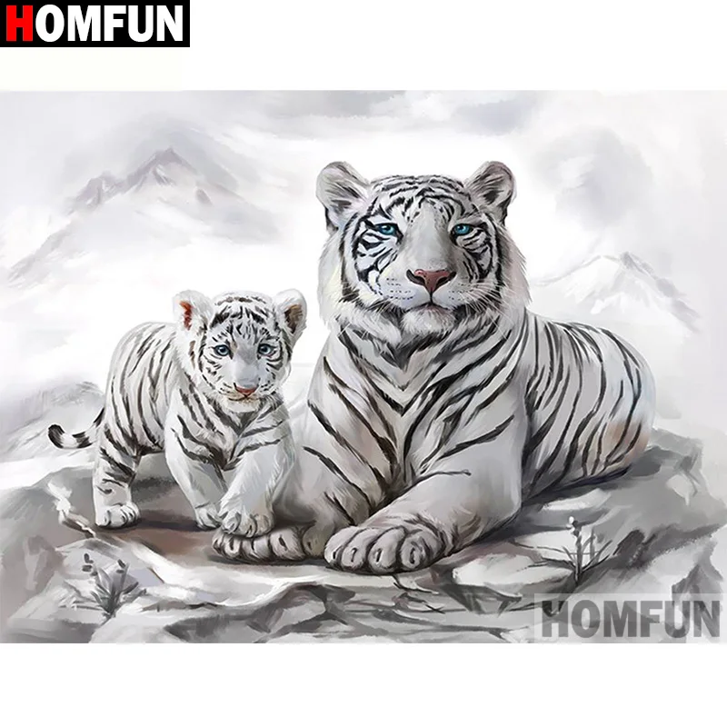 

Алмазная живопись HOMFUN «Тигр», алмазная вышивка 5D «сделай сам» с полными квадратными/круглыми стразами, домашний декор, вышивка крестиком, ...