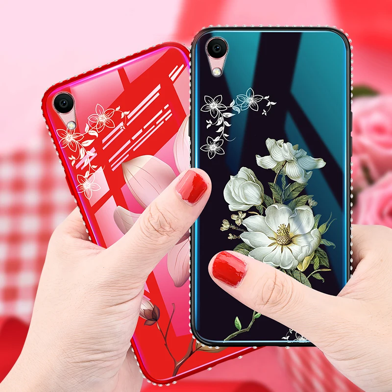Luxury glass shell jasmine lily flower Phone Case For OPPO R9 F1 PLUS Floral Cases Cover R9S |
