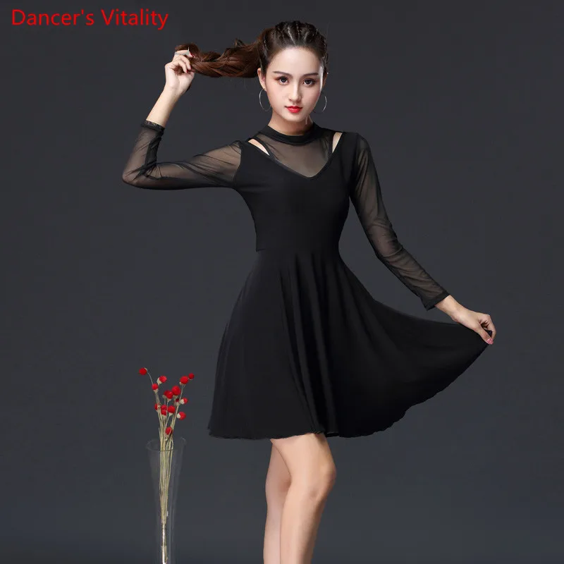 Юбка для латинских танцев новая женская одежда взрослых платье из хлопка +