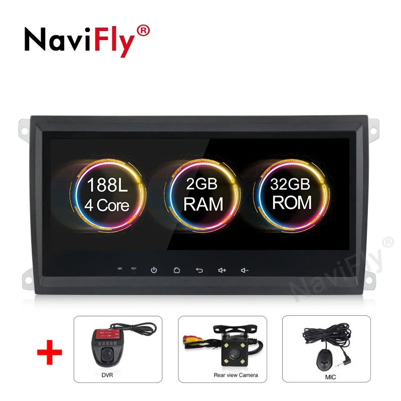 add dvr camera NaviFly 8,8 ''Android 9,1 автомобильный DVD мультимедийный плеер gps навигация для Porsche Cayenne 2003-2010 радио fm стерео головное устройство - Цвет: add dvr camera
