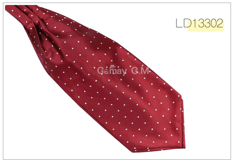 Ascot Tie Cravat Luxury Mens dots Neck Tie Self Tie for Men Wedding Neckties - Цвет: LD13302