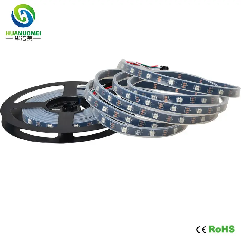 5 м/рулон 30 светодиодный s/м пикс./м WS2812B полосы 5050 WS2812 Цифровой пикселей RGB ТВ лента
