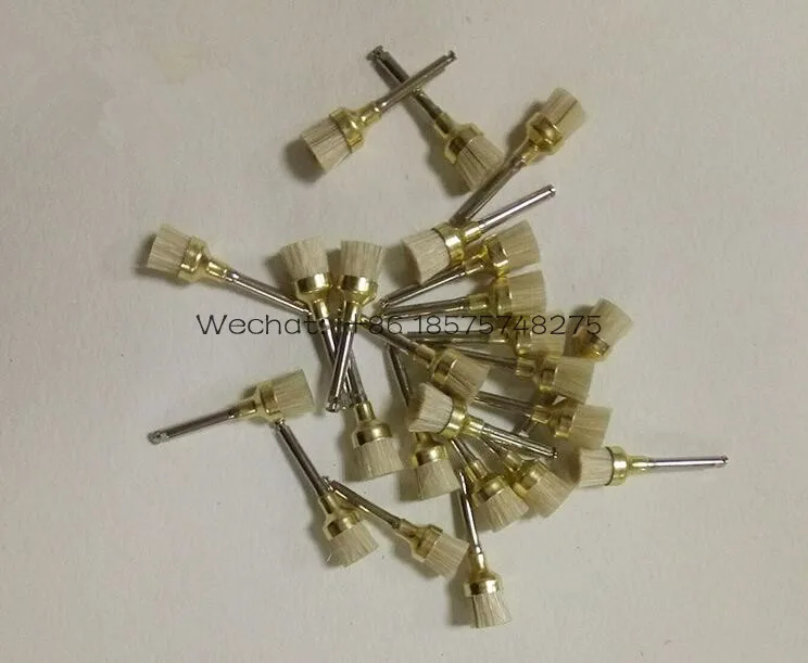 

100PCS dental prophy brush Latch style flat bowl brush polishing white nylon brush Dentist Prophylaxis nylon brush