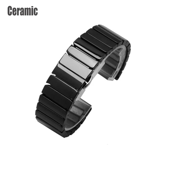type 2 black Роскошный ремешок для часов керамический ремешок часов для huawei GT Honor magic watch браслет huawei watch 2 Pro Quick Release 22 мм 20 мм ремень - Цвет: type 2 black