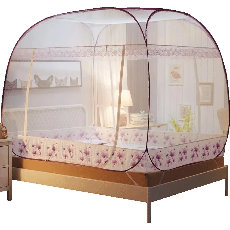 Двухдверный квадратный Топ Yurt москитная сетка навес Фиолетовый Синий Москитная