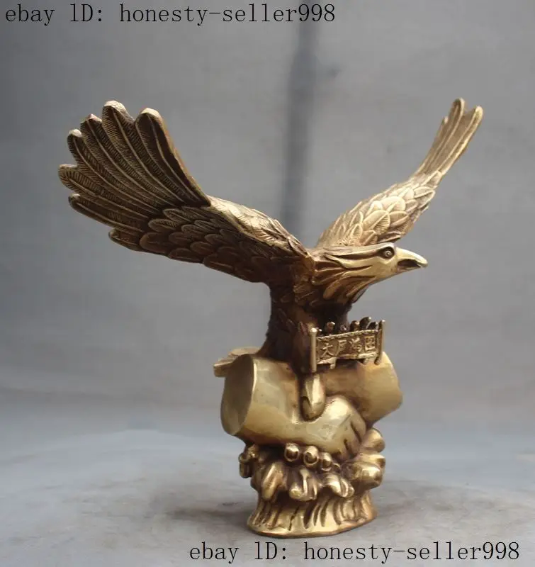 Китайский Фэншуй латунная Статуэтка для богатства Dapeng Eagle Hawk Lanneret Bird | Дом и сад