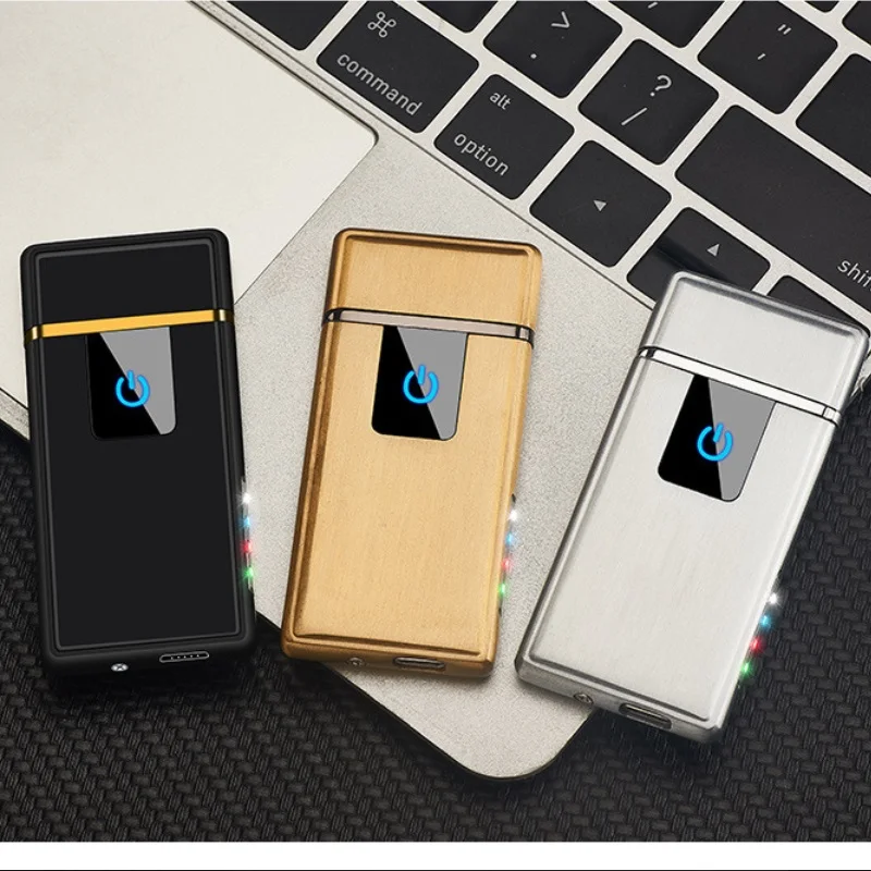 Бесплатная Лазерная зажигалка с логотипом USB плазменная дуговая металлическая