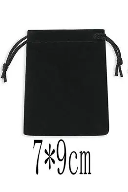 Black 7X9CM 100 шт./лот черный бархат 3 Размеры Ювелирная подарок Сумки бандажа ремень Чехлы Wholesale10* 12 см 7*9 см 5*7 см B-057-1 - Цвет: Black 7X9CM