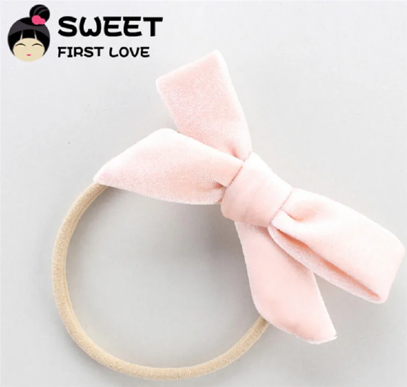 2020 Baby Kids Girls Velvet Bowknot Headwear Hair Accessories Solid Headband Band | Детская одежда и обувь