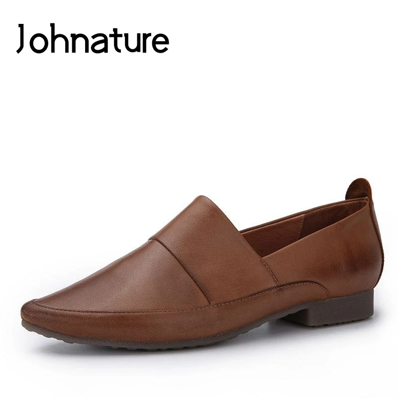 Женские туфли-лодочки ручной работы Johnature из натуральной кожи на платформе с