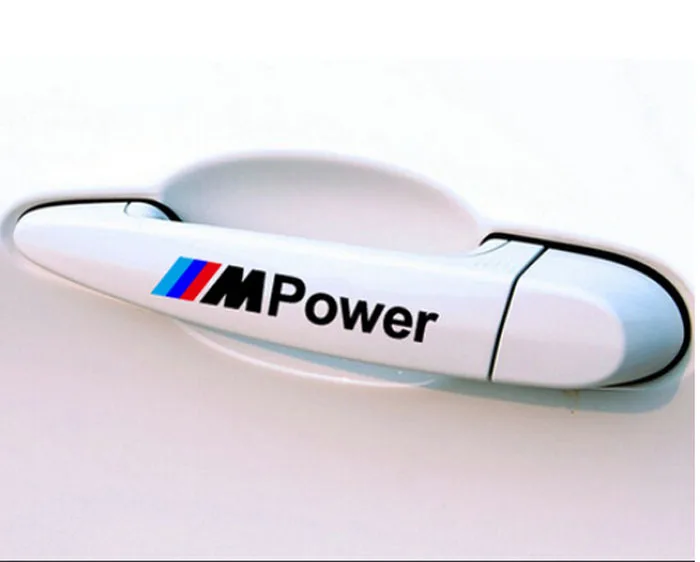 4pcs/lot M Power Decal Door Handle Car Sticker Decoration For BMW Accessories M3 m5 X1 X3 X5 X6 E36 E39 E46 E30 E60 E92 F30 |
