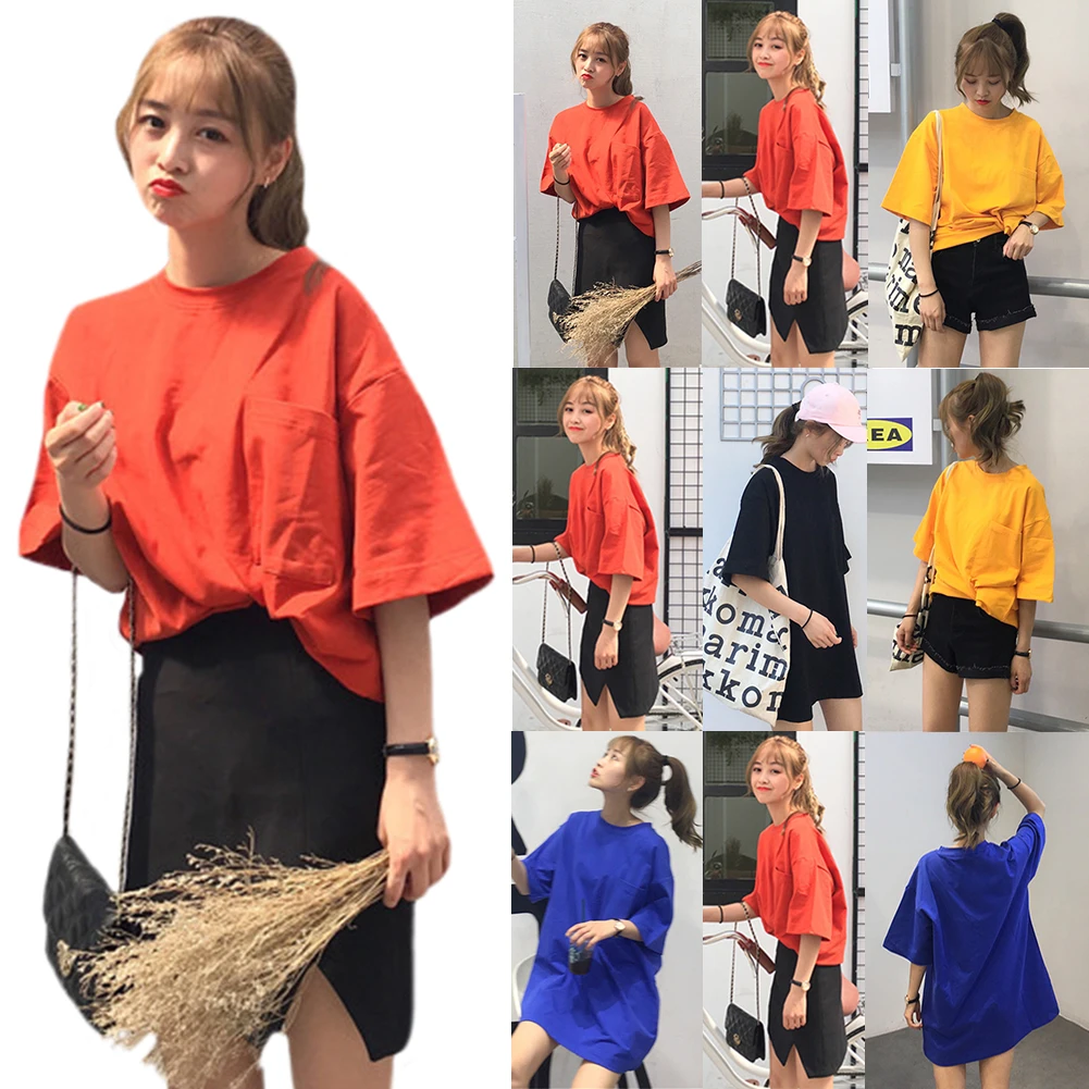 Свободные короткий рукав повседневное ежедневно носить круглый средства ухода