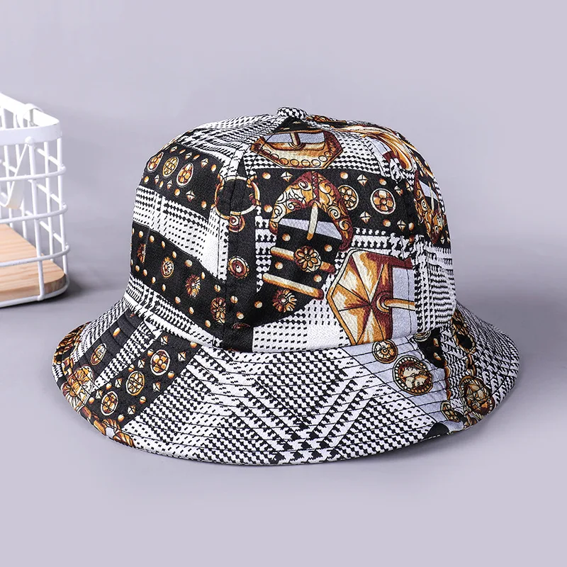 Мужские и женские шапки хлопковые с принтом для пар в рыбацком стиле летние