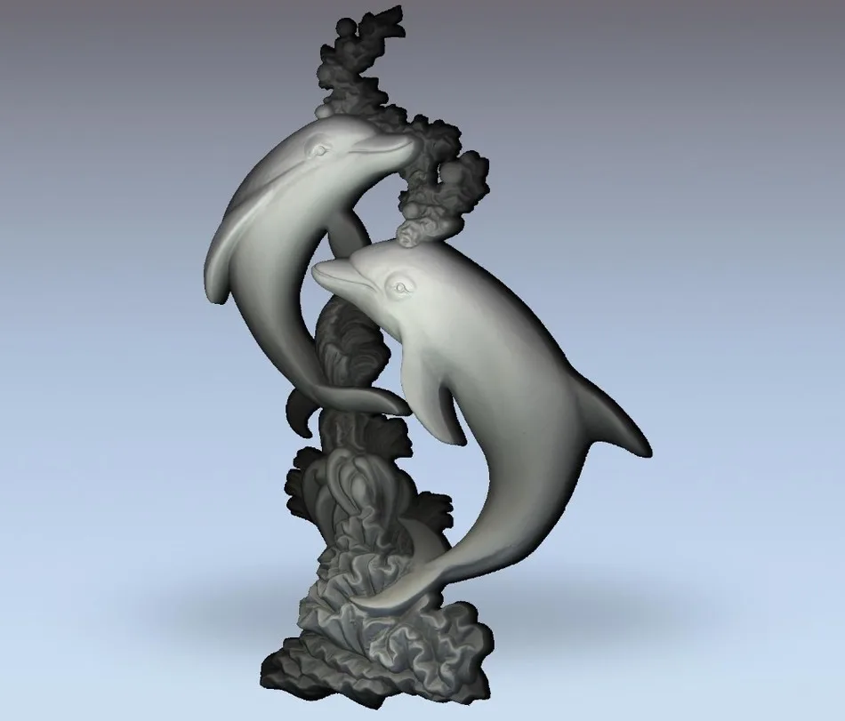 3d model relief for cnc in STL file format Dolphins | Инструменты
