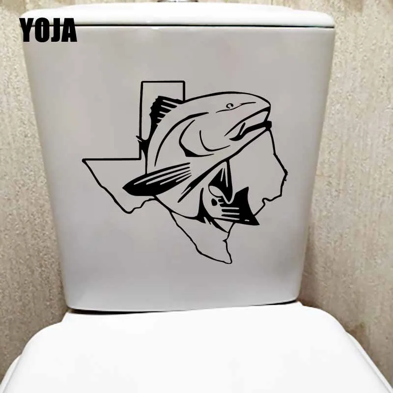 YOJA 24X21.3CM морских окуней Техас сиденье для унитаза наклейка красно-Барабанный