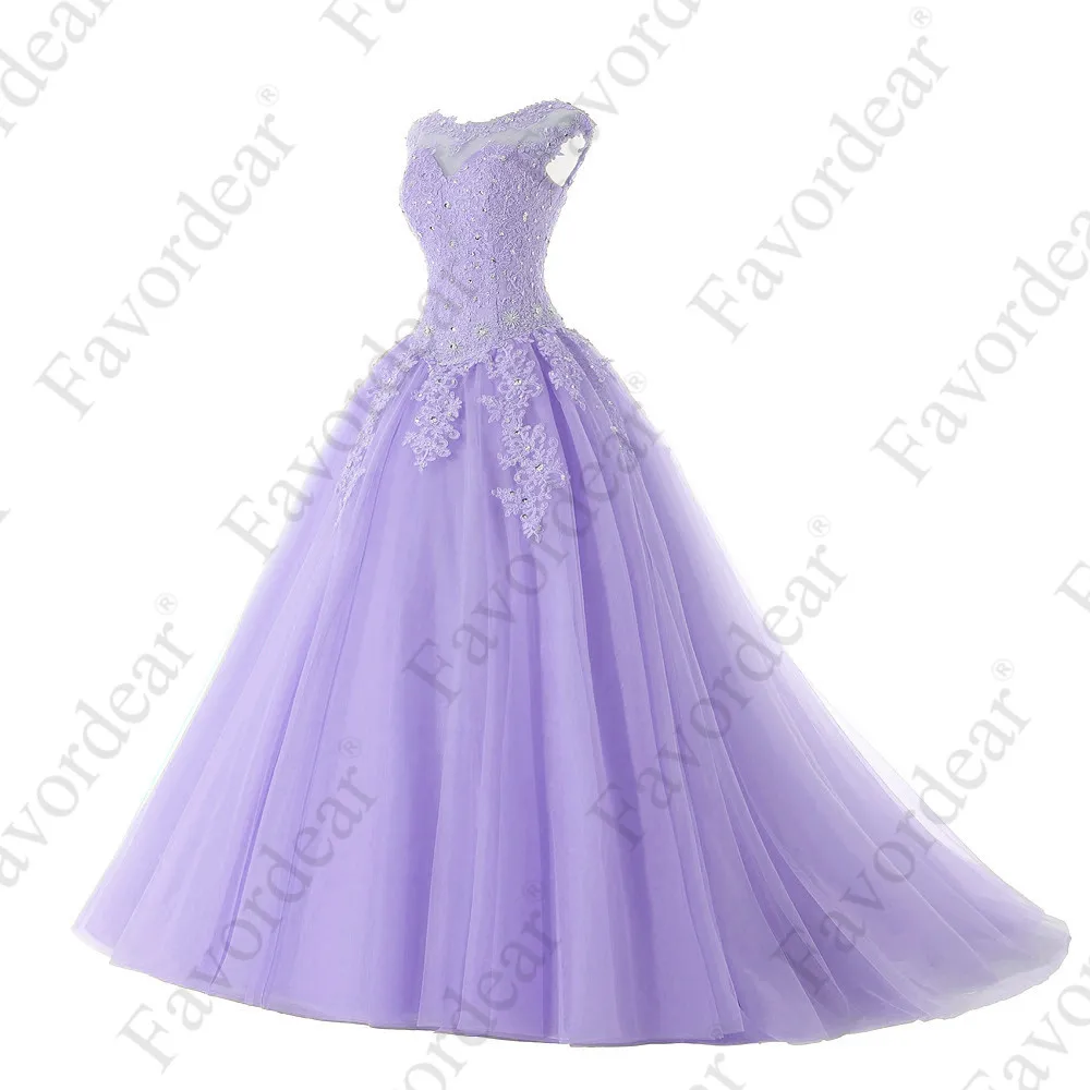 Favordear, новинка, пышное платье 15 лет, Vestidos De 15 Anos, красное, с коротким рукавом, розовое, лавандовое, бальные платья, вечерние платья - Color: BLF-24