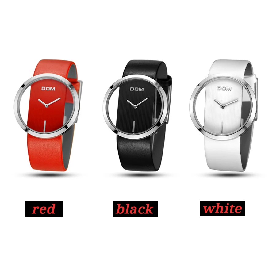 DOM женские роскошные модные повседневные водонепроницаемые кварцевые часы 30 м с