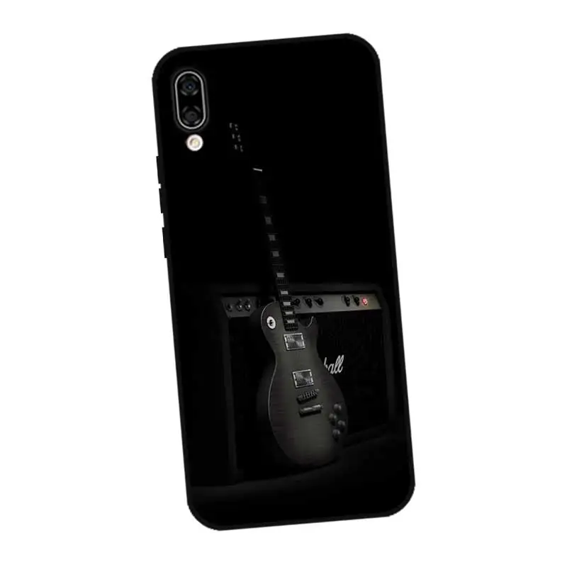 P076 Guitar Black Silicone Case Cover For Huawei Honor 8C 8X 9 10 20i V10 V20 Note10 Max Lite Magic2 |