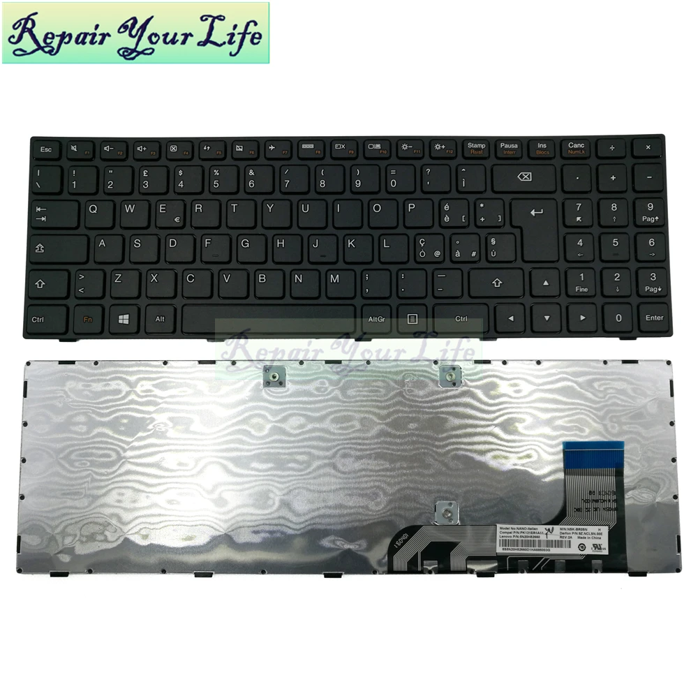 Ремонт клавиатуры ноутбука для lenovo для Ideapad 100-15IBY 100-15IB B50-10 итальянский IT макет с рамкой и бесплатной доставкой